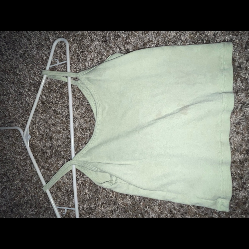 green tank top